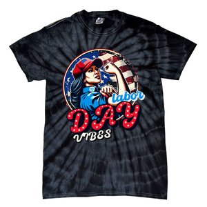 Kamala Harris President Happy Labor Day Vibes American Flag Tie-Dye T-Shirt