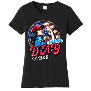 Kamala Harris President Happy Labor Day Vibes American Flag Women's T-Shirt