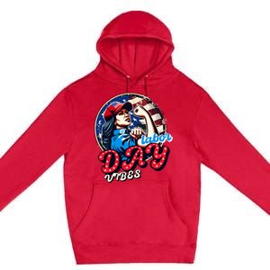 Kamala Harris President Happy Labor Day Vibes American Flag Premium Pullover Hoodie