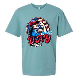 Kamala Harris President Happy Labor Day Vibes American Flag Sueded Cloud Jersey T-Shirt