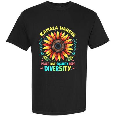 Kamala Harris Peace Love Equality Hope Diversity Garment-Dyed Heavyweight T-Shirt