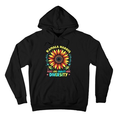 Kamala Harris Peace Love Equality Hope Diversity Hoodie