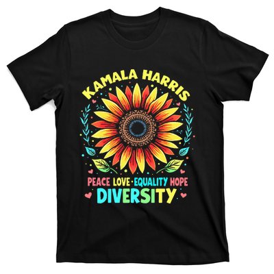 Kamala Harris Peace Love Equality Hope Diversity T-Shirt