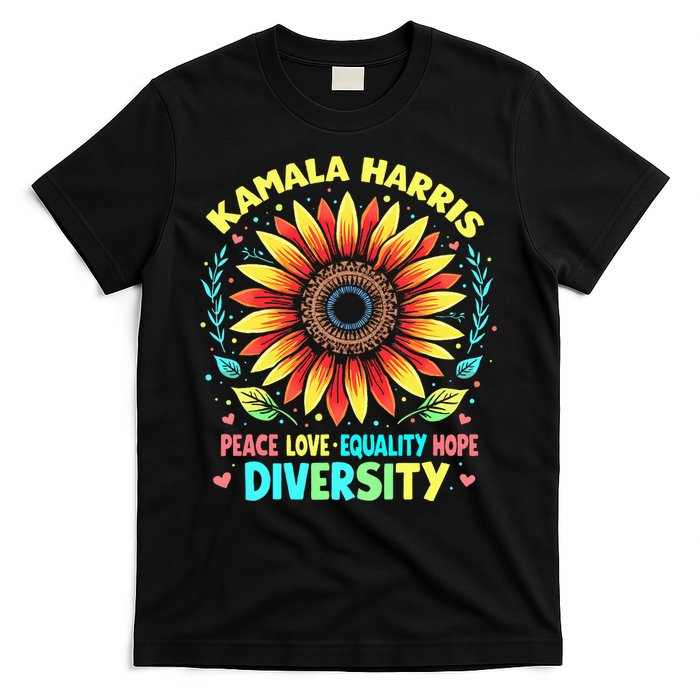 Kamala Harris Peace Love Equality Hope Diversity T-Shirt