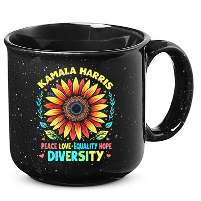 Kamala Harris Peace Love Equality Hope Diversity 15oz Campfire Ceramic Mug