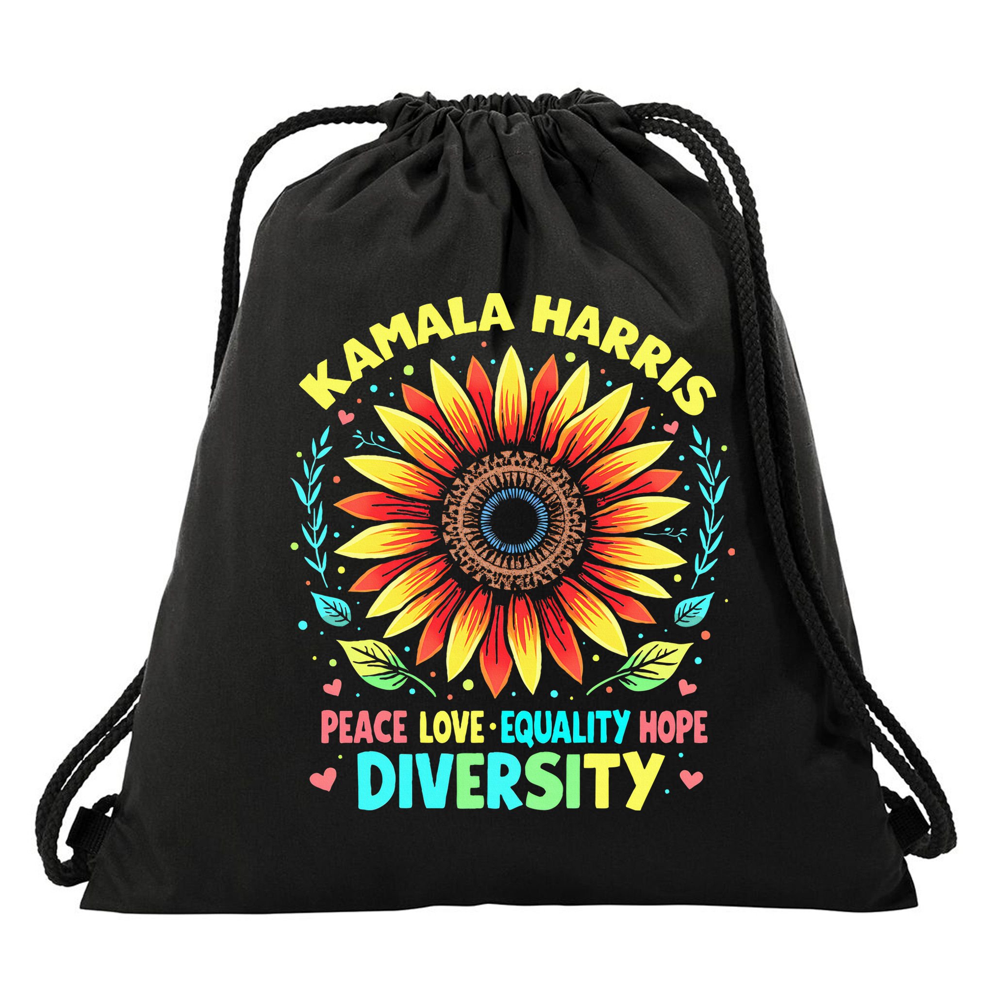 Kamala Harris Peace Love Equality Hope Diversity Drawstring Bag