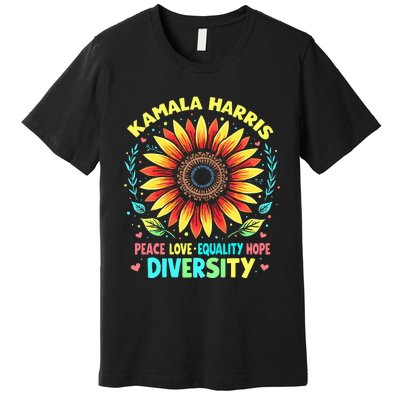 Kamala Harris Peace Love Equality Hope Diversity Premium T-Shirt