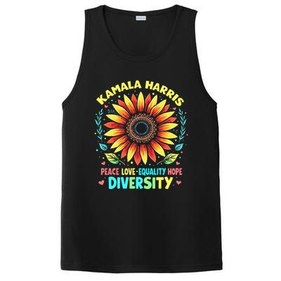 Kamala Harris Peace Love Equality Hope Diversity PosiCharge Competitor Tank