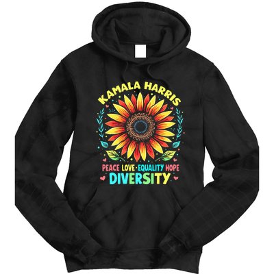 Kamala Harris Peace Love Equality Hope Diversity Tie Dye Hoodie