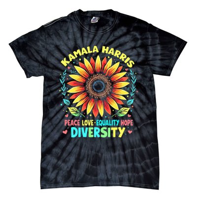 Kamala Harris Peace Love Equality Hope Diversity Tie-Dye T-Shirt