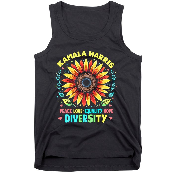 Kamala Harris Peace Love Equality Hope Diversity Tank Top