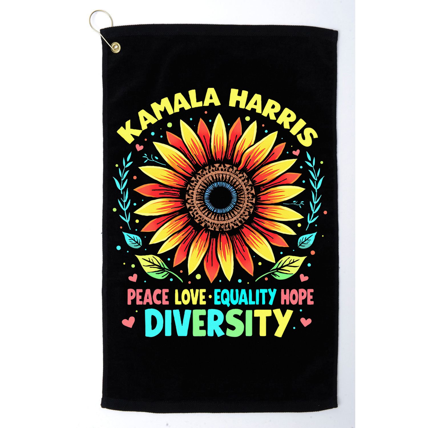 Kamala Harris Peace Love Equality Hope Diversity Golf Towel