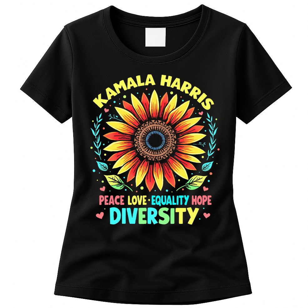 Kamala Harris Peace Love Equality Hope Diversity Womens T-Shirt