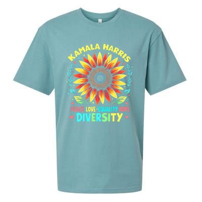 Kamala Harris Peace Love Equality Hope Diversity Sueded Cloud Jersey T-Shirt