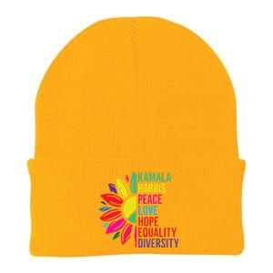 Kamala Harris Peace Love Equality Hope Diversity Knit Cap Winter Beanie