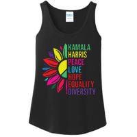 Kamala Harris Peace Love Equality Hope Diversity Ladies Essential Tank