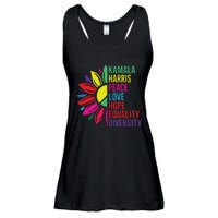 Kamala Harris Peace Love Equality Hope Diversity Ladies Essential Flowy Tank