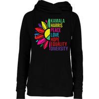 Kamala Harris Peace Love Equality Hope Diversity Womens Funnel Neck Pullover Hood