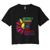 Kamala Harris Peace Love Equality Hope Diversity Women's Crop Top Tee