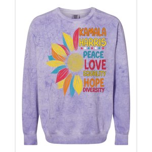 Kamala Harris Peace Love Equality Hope Diversity Colorblast Crewneck Sweatshirt