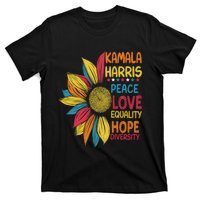 Kamala Harris Peace Love Equality Hope Diversity T-Shirt