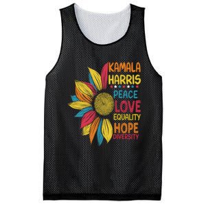 Kamala Harris Peace Love Equality Hope Diversity Mesh Reversible Basketball Jersey Tank