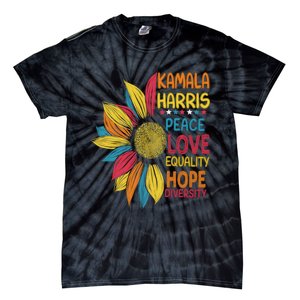 Kamala Harris Peace Love Equality Hope Diversity Tie-Dye T-Shirt