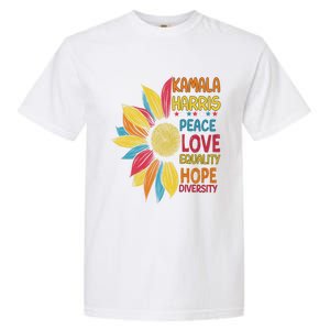 Kamala Harris Peace Love Equality Hope Diversity Garment-Dyed Heavyweight T-Shirt