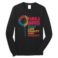 Kamala Harris Peace Love Equality Hope Diversity Long Sleeve Shirt