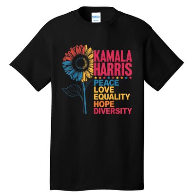 Kamala Harris Peace Love Equality Hope Diversity Tall T-Shirt