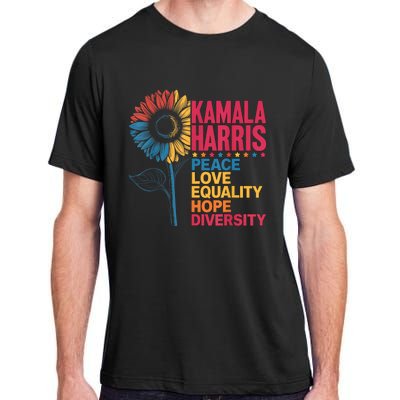 Kamala Harris Peace Love Equality Hope Diversity Adult ChromaSoft Performance T-Shirt