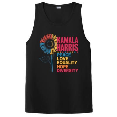 Kamala Harris Peace Love Equality Hope Diversity PosiCharge Competitor Tank