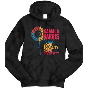 Kamala Harris Peace Love Equality Hope Diversity Tie Dye Hoodie