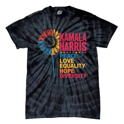 Kamala Harris Peace Love Equality Hope Diversity Tie-Dye T-Shirt