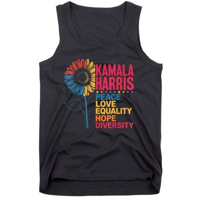 Kamala Harris Peace Love Equality Hope Diversity Tank Top