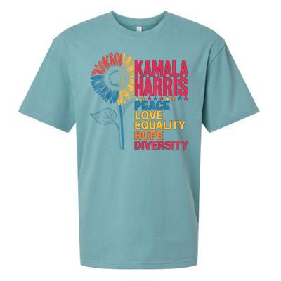 Kamala Harris Peace Love Equality Hope Diversity Sueded Cloud Jersey T-Shirt