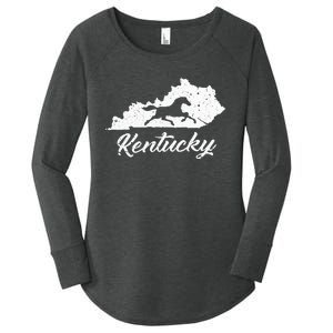 Kentucky Horse Park I Map State Horse Racing Women's Perfect Tri Tunic Long Sleeve Shirt