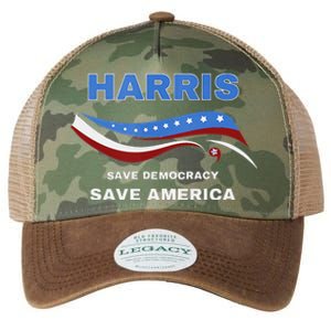 Kamala Harris President Comma La Flag Save 2024 Legacy Tie Dye Trucker Hat