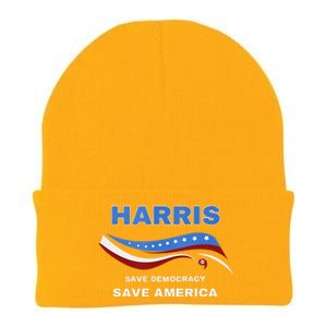 Kamala Harris President Comma La Flag Save 2024 Knit Cap Winter Beanie