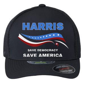 Kamala Harris President Comma La Flag Save 2024 Flexfit Unipanel Trucker Cap