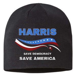 Kamala Harris President Comma La Flag Save 2024 Sustainable Beanie