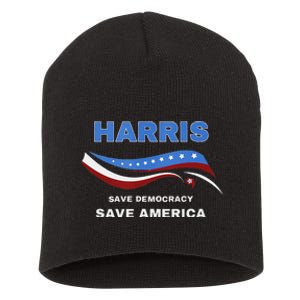 Kamala Harris President Comma La Flag Save 2024 Short Acrylic Beanie