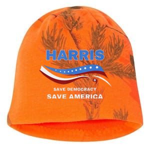 Kamala Harris President Comma La Flag Save 2024 Kati - Camo Knit Beanie