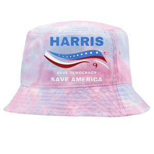 Kamala Harris President Comma La Flag Save 2024 Tie-Dyed Bucket Hat