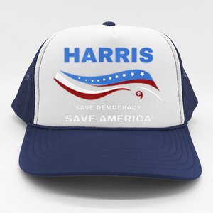 Kamala Harris President Comma La Flag Save 2024 Trucker Hat