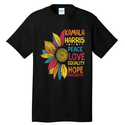 Kamala Harris Peace Love Equality Hope Diversity Tall T-Shirt