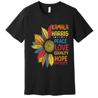 Kamala Harris Peace Love Equality Hope Diversity Premium T-Shirt