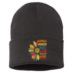 Kamala Harris Peace Love Equality Hope Diversity Sustainable Knit Beanie