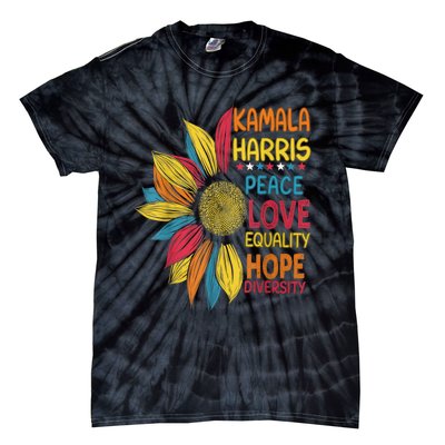 Kamala Harris Peace Love Equality Hope Diversity Tie-Dye T-Shirt