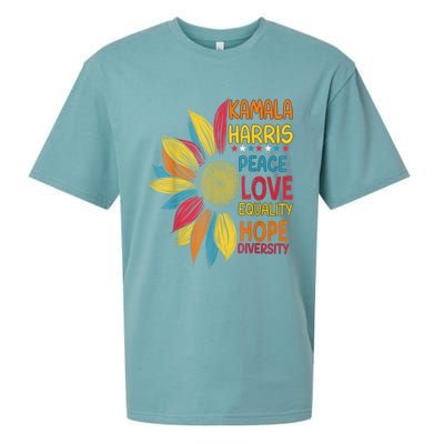 Kamala Harris Peace Love Equality Hope Diversity Sueded Cloud Jersey T-Shirt